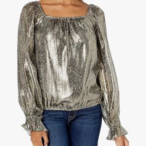 Metallic Silver Women's Top